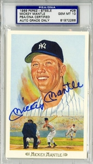 Mickey Mantle Signed 1989 Perez Steele Card 